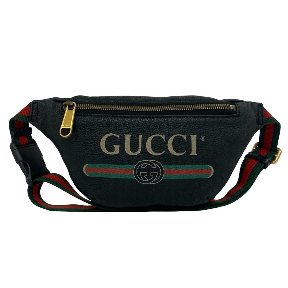 GUCCI Authentic Black Leather Hobo Bag